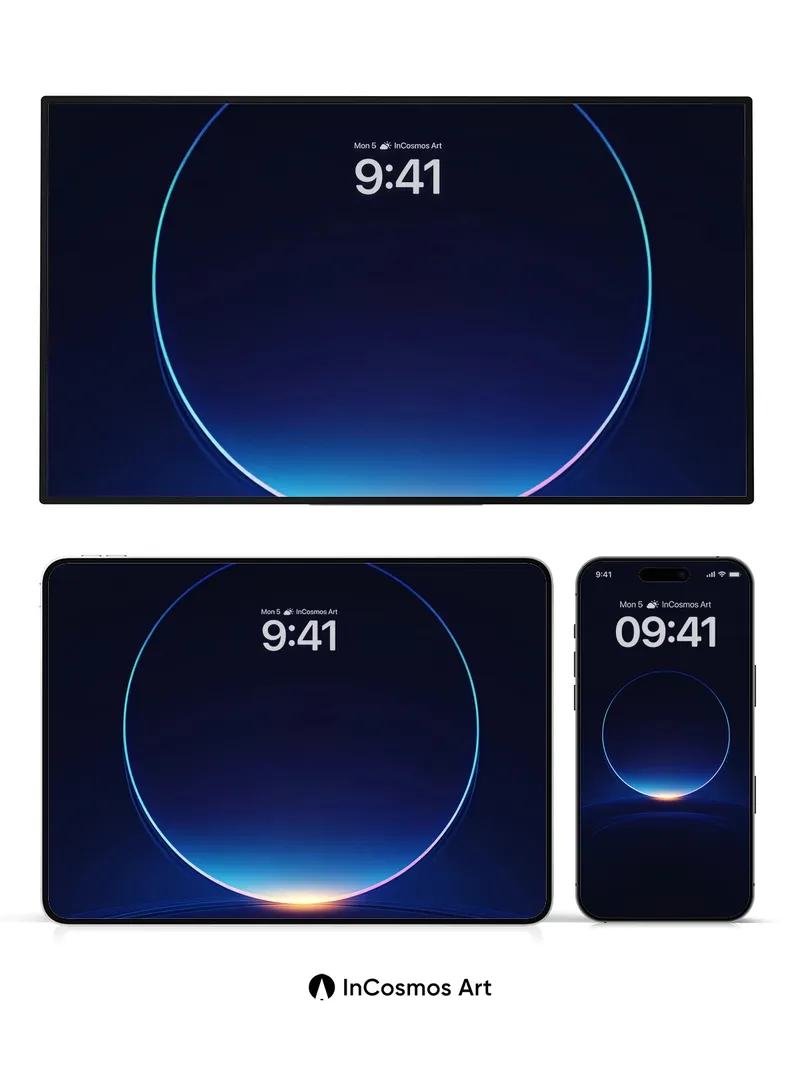 Silent Horizon Wallpaper with Neon Halo