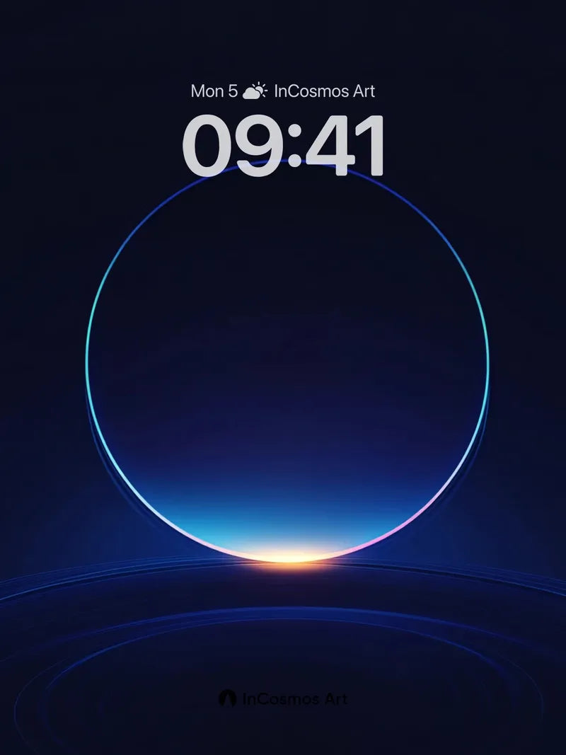 Silent Horizon Wallpaper with Neon Halo