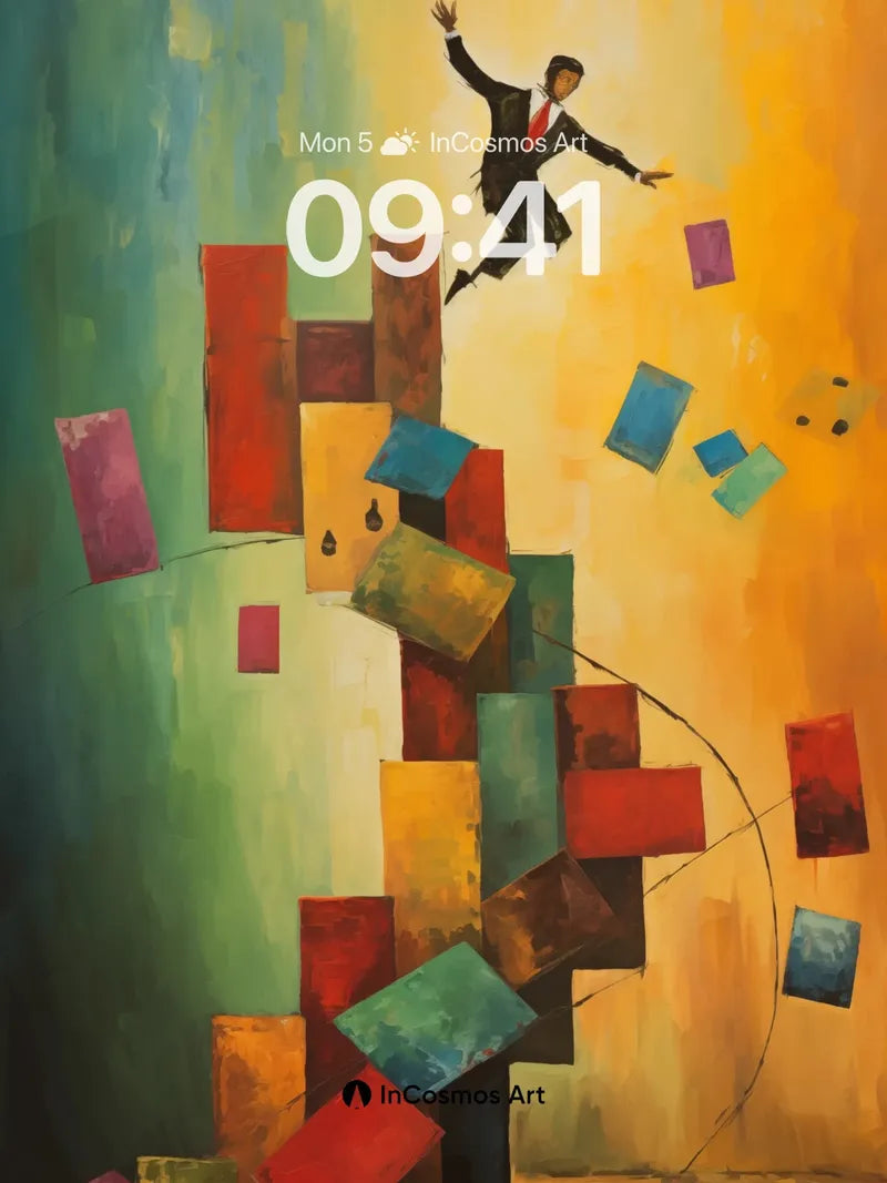 Falling Through Color Wallpaper with Cubist Edge wallpaper for iPhone, iPad & Mac
