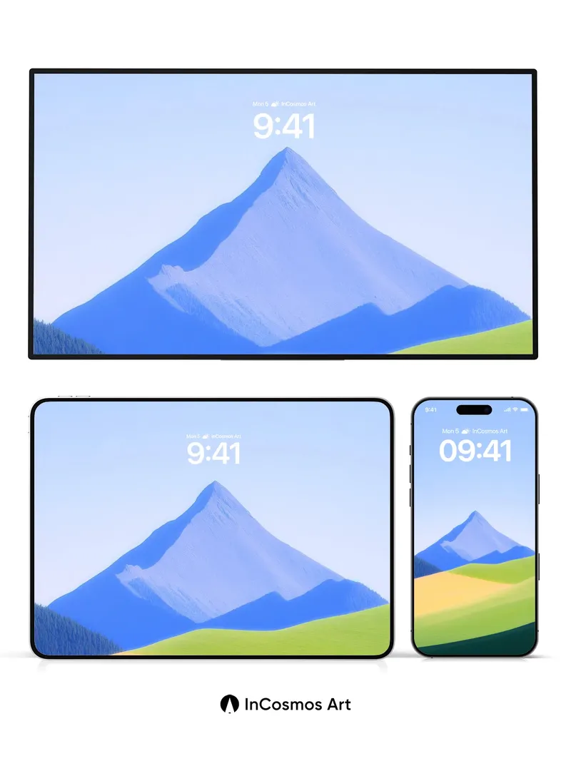 Serenity Peak Wallpaper with Gradient Light