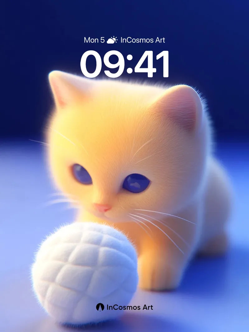 Luminous Purr Wallpaper with Soft Quilted Sphere wallpaper for iPhone, iPad & Mac