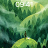 Whispering Pines Wallpaper with Solitary Figures wallpaper for iPhone, iPad & Mac
