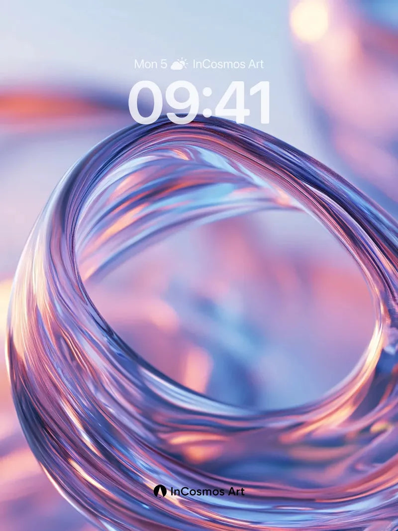 Luminous Glass Coil Wallpaper with Ethereal Glow