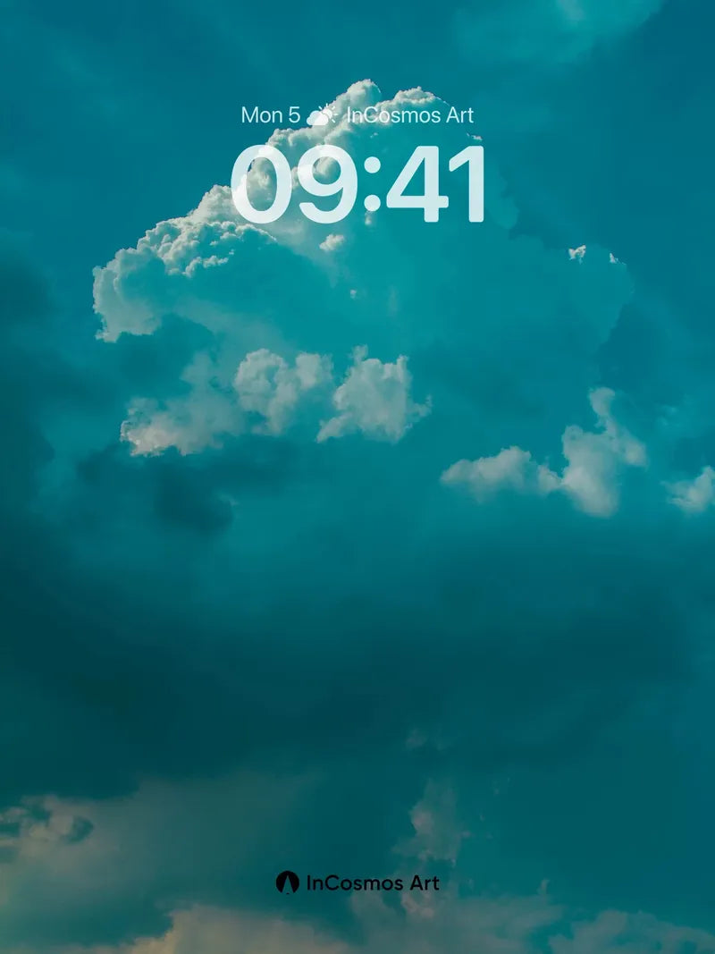 Turquoise Tempest Wallpaper with Cloud Sculptures