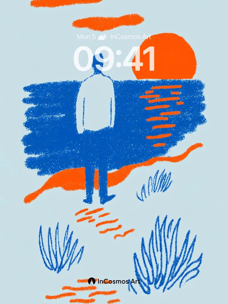 Serenity Horizon Wallpaper with Sunlit Silhouette