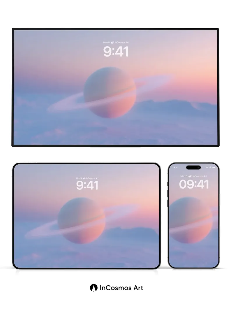 Serenity Ringed Planet Wallpaper with Ethereal Horizon