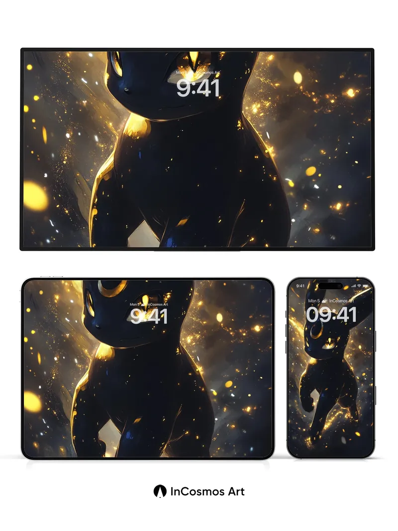 Luminous Shadow Wallpaper with Celestial Sparks