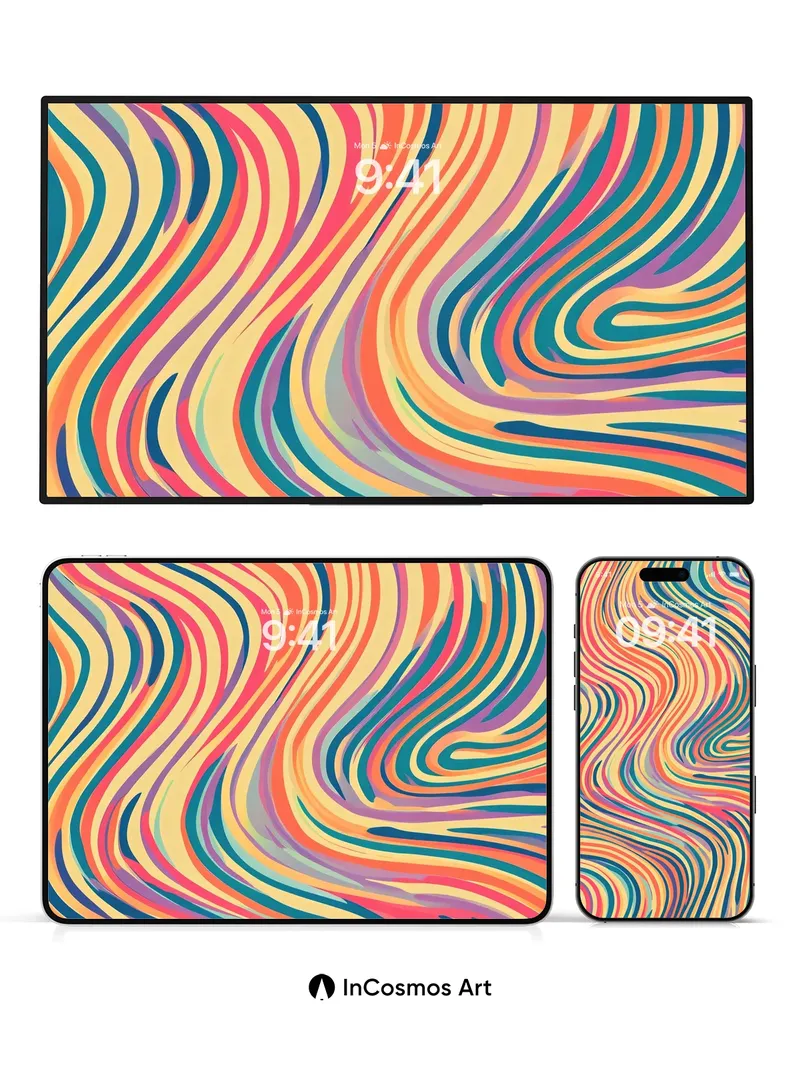 Swirling Mirage Wallpaper with Liquid Color Veins