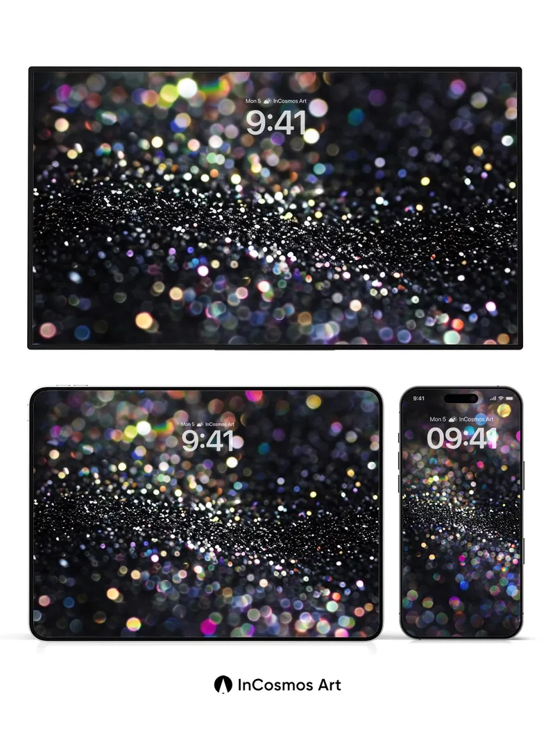 Cosmic Sparkle Wallpaper with Iridescent Dust
