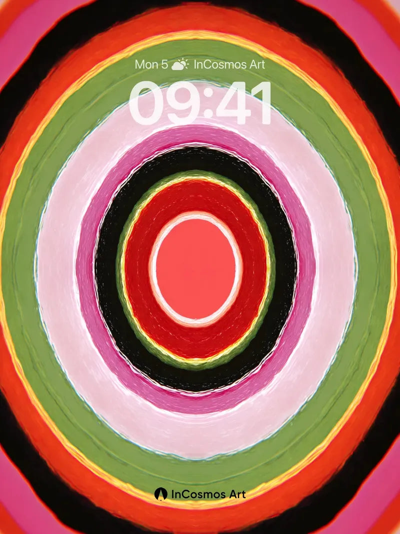 Pulsing虹彩 Wallpaper with Kusama Echoes wallpaper for iPhone, iPad & Mac