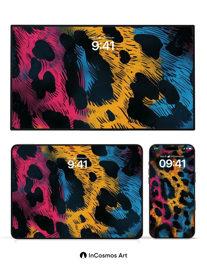 Neon Jungle Wallpaper with Electric Spots