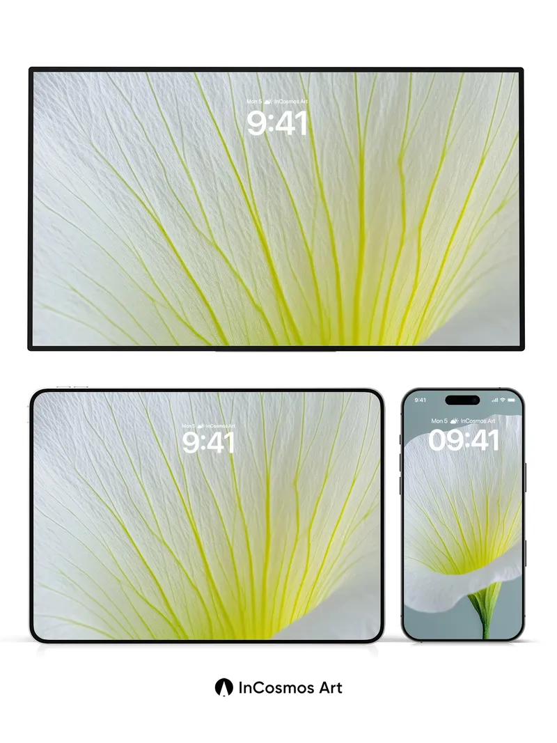 Serene Petal Wallpaper with Golden Veins