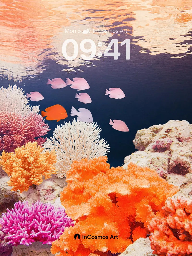 Luminous Reef Wallpaper with Floating Shadows