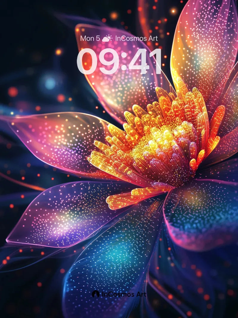 Luminous Petal Wallpaper with Cosmic Dust