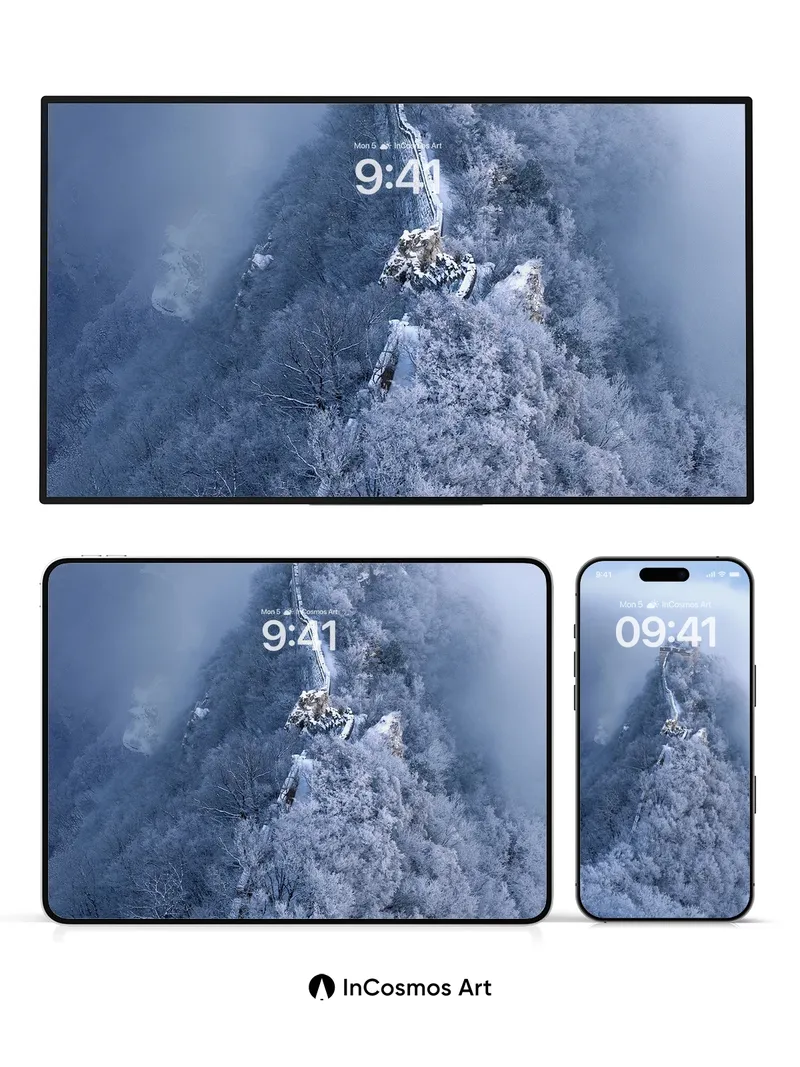 Frost-Clad Fortress Wallpaper with Mist Veil