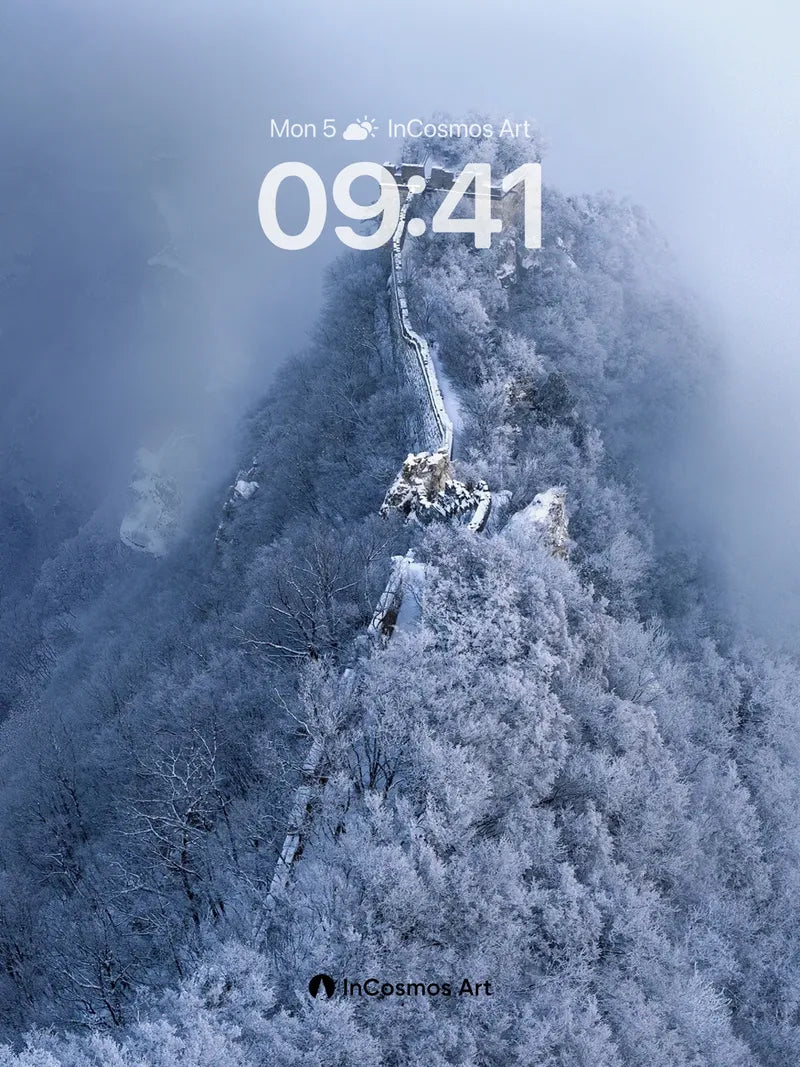 Frost-Clad Fortress Wallpaper with Mist Veil