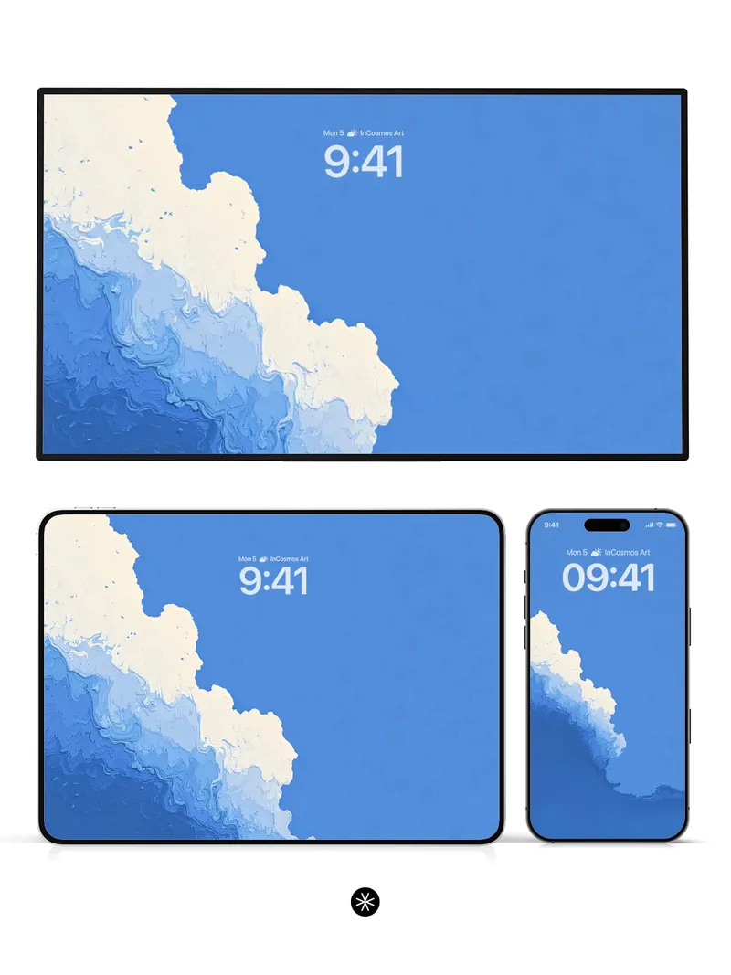 Blue Wave Wallpaper 4K for iPhone Lock Screen