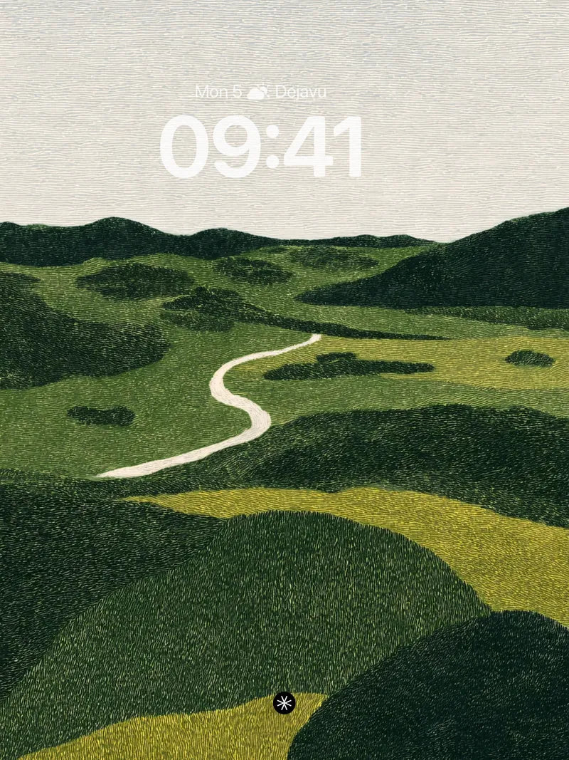 Winding Path Green Hills Wallpaper Background