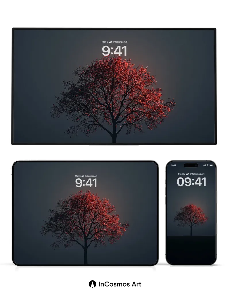 Crimson Hush Wallpaper with Ethereal Light