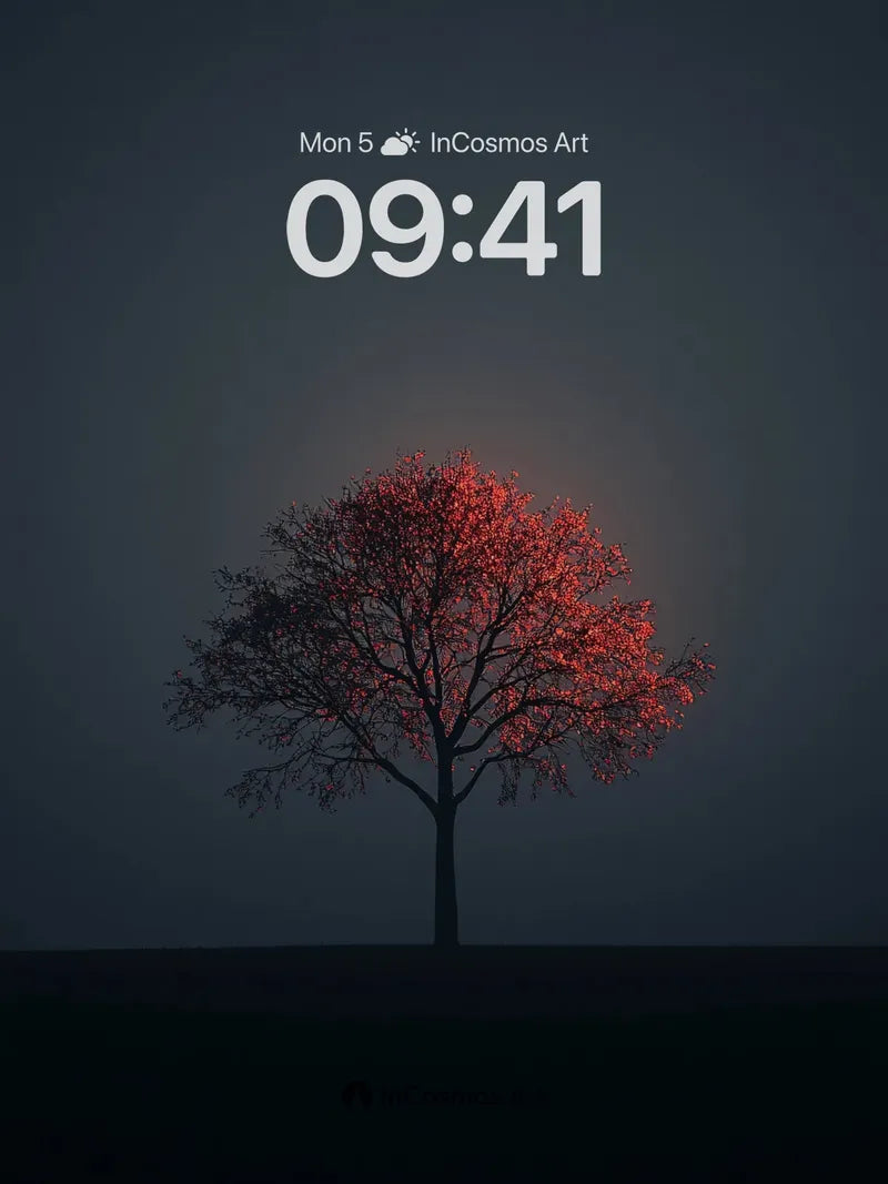 Crimson Hush Wallpaper with Ethereal Light