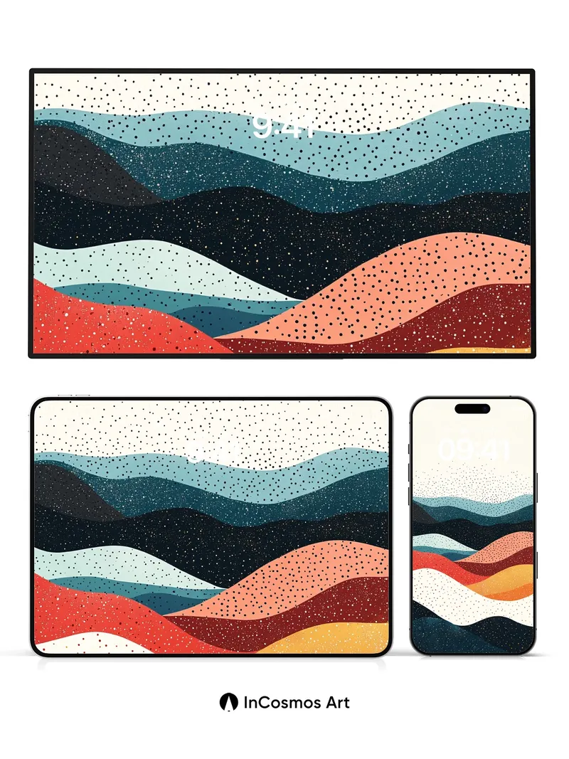 Desert Mirage Wallpaper with Polka-Dot Echoes