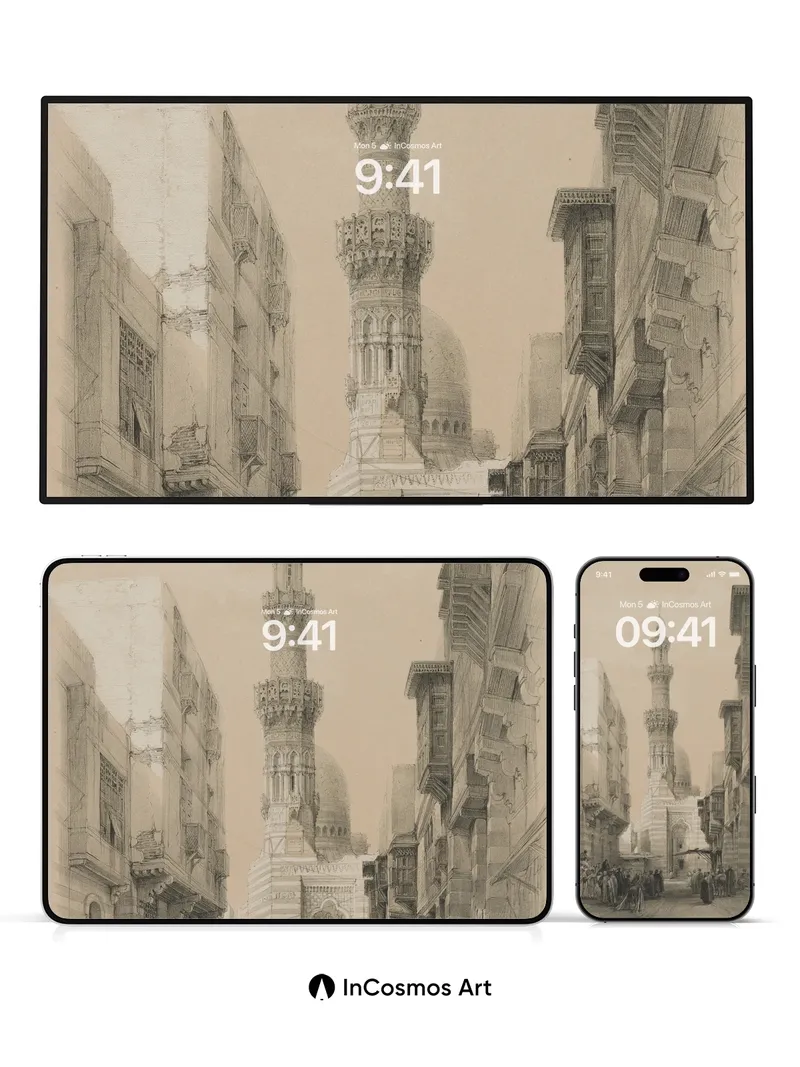 Whispering Minaret Wallpaper with Stone Hush