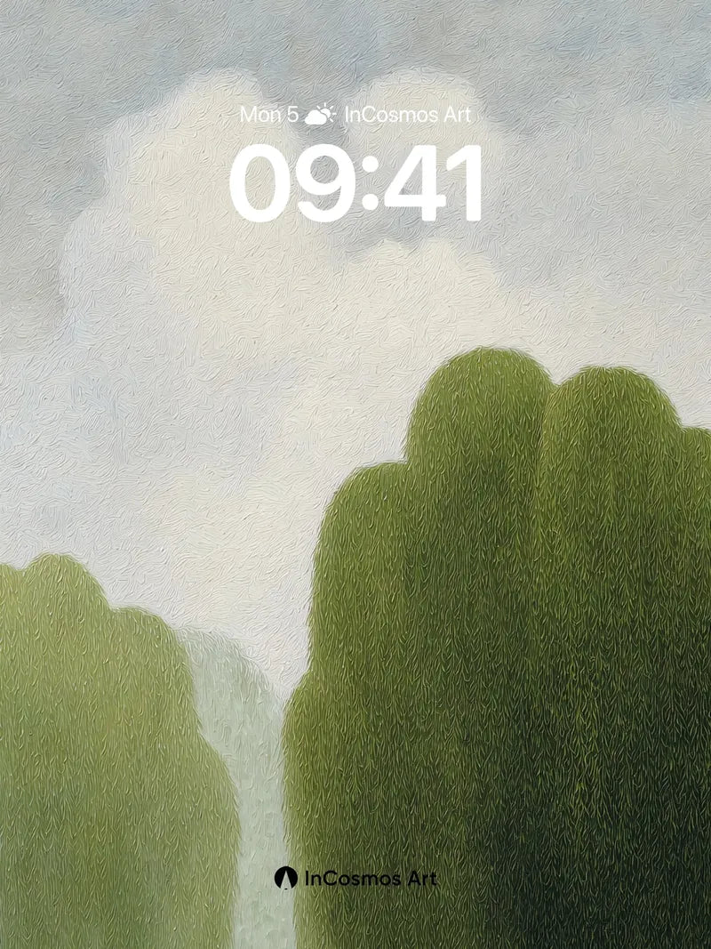 Whispering Canopy Wallpaper with Mist-Bleached Light