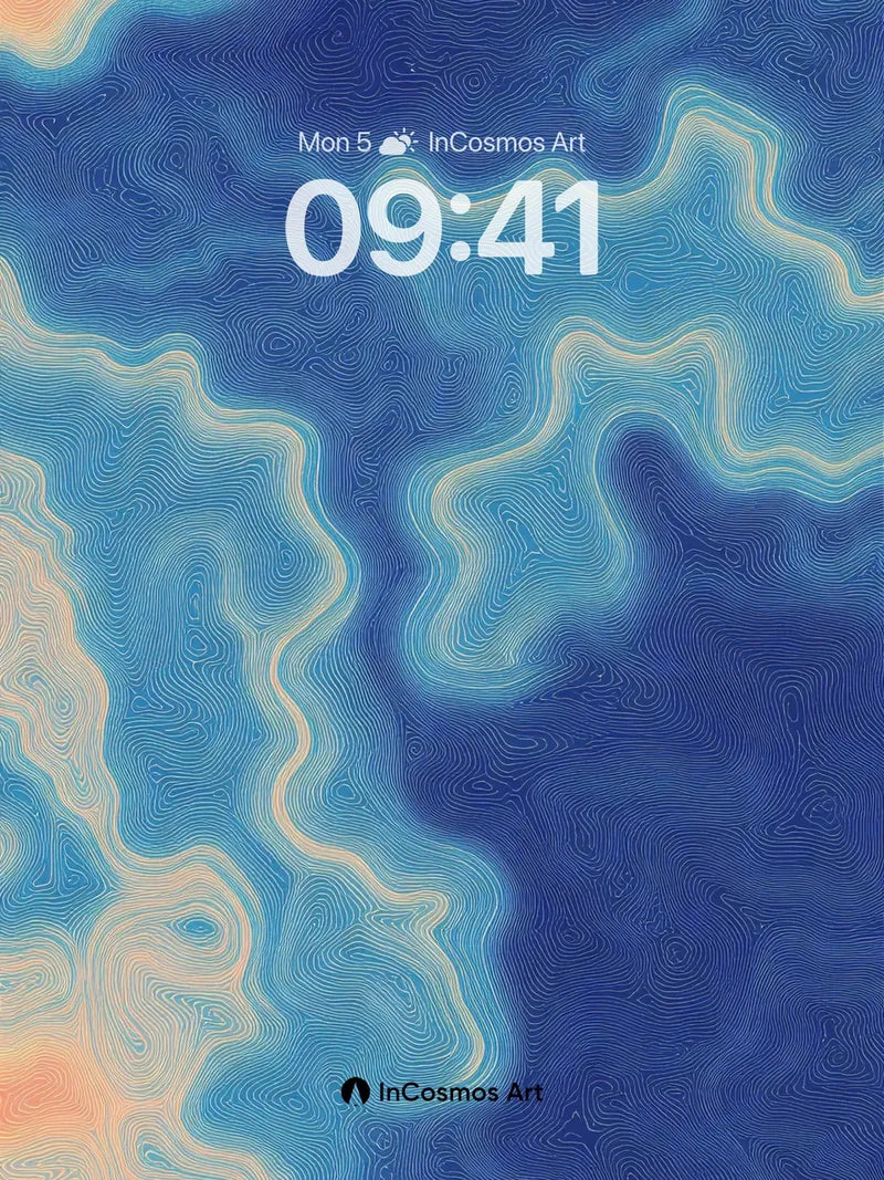 Sapphire Drift Wallpaper with Whispering Contours