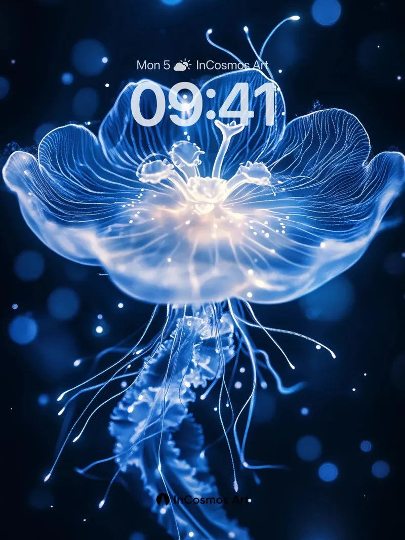 Luminous Bloom Wallpaper with Ethereal Tendrils wallpaper for iPhone, iPad & Mac