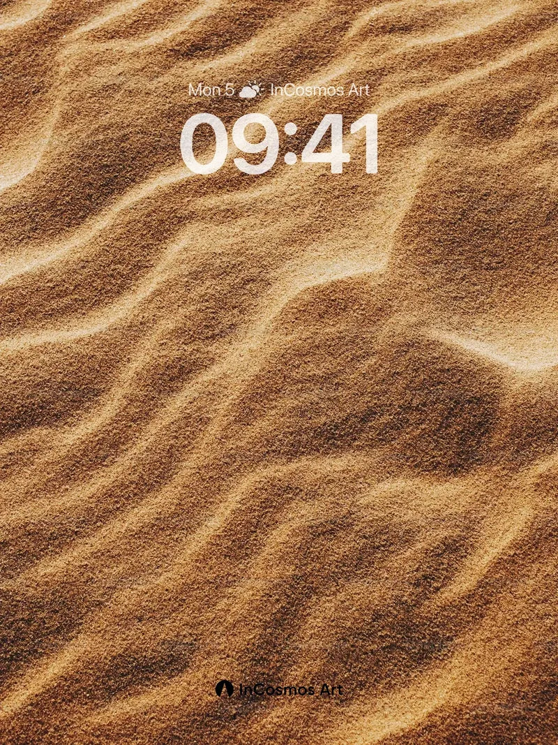 Golden Dune Wallpaper with Wind-Drawn Lines