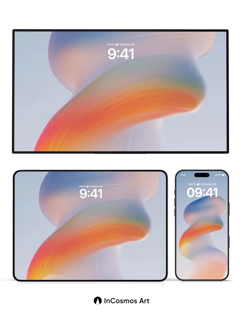 Luminous Wave Wallpaper with Ethereal Flow