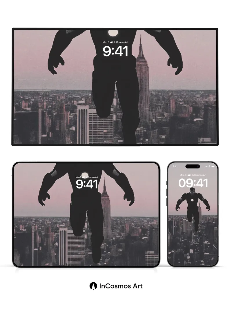 Silhouetted Flight Wallpaper with City Pulse