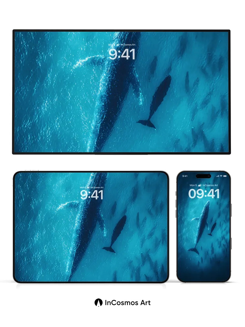 Whispering Depths Wallpaper with Bioluminescent Currents