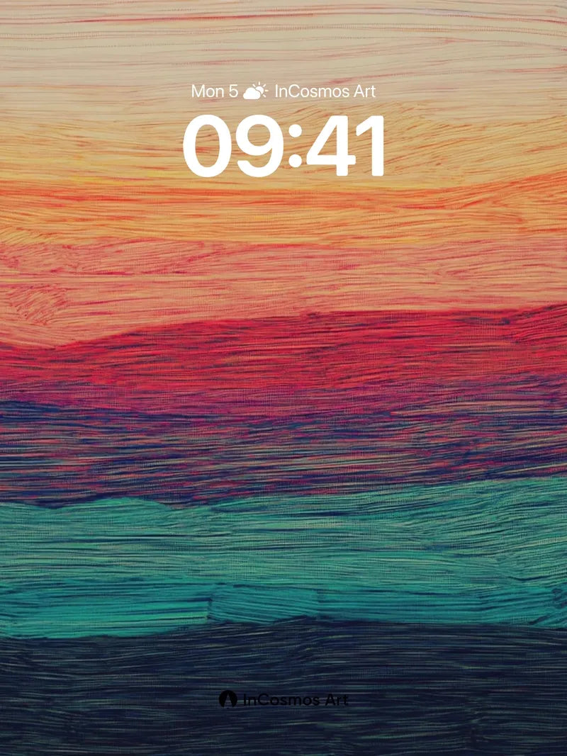 Crimson Horizon Wallpaper with Textured Light Flow