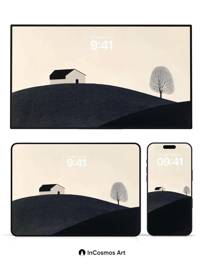 Serenity Hill Wallpaper with Solitary Tree