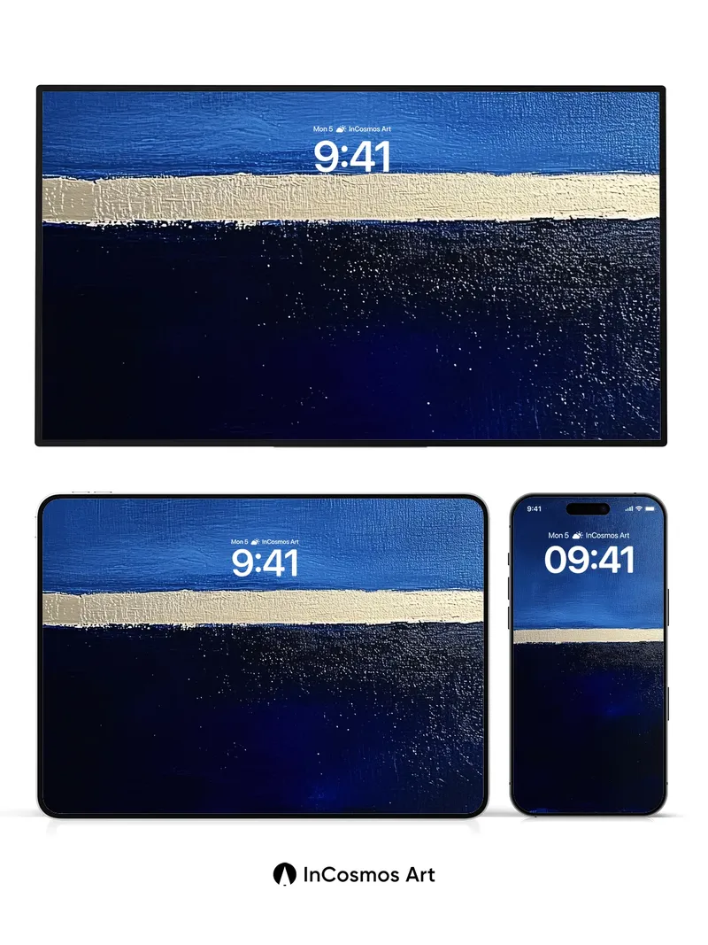 Nocturnal Horizon Wallpaper with Golden Divide