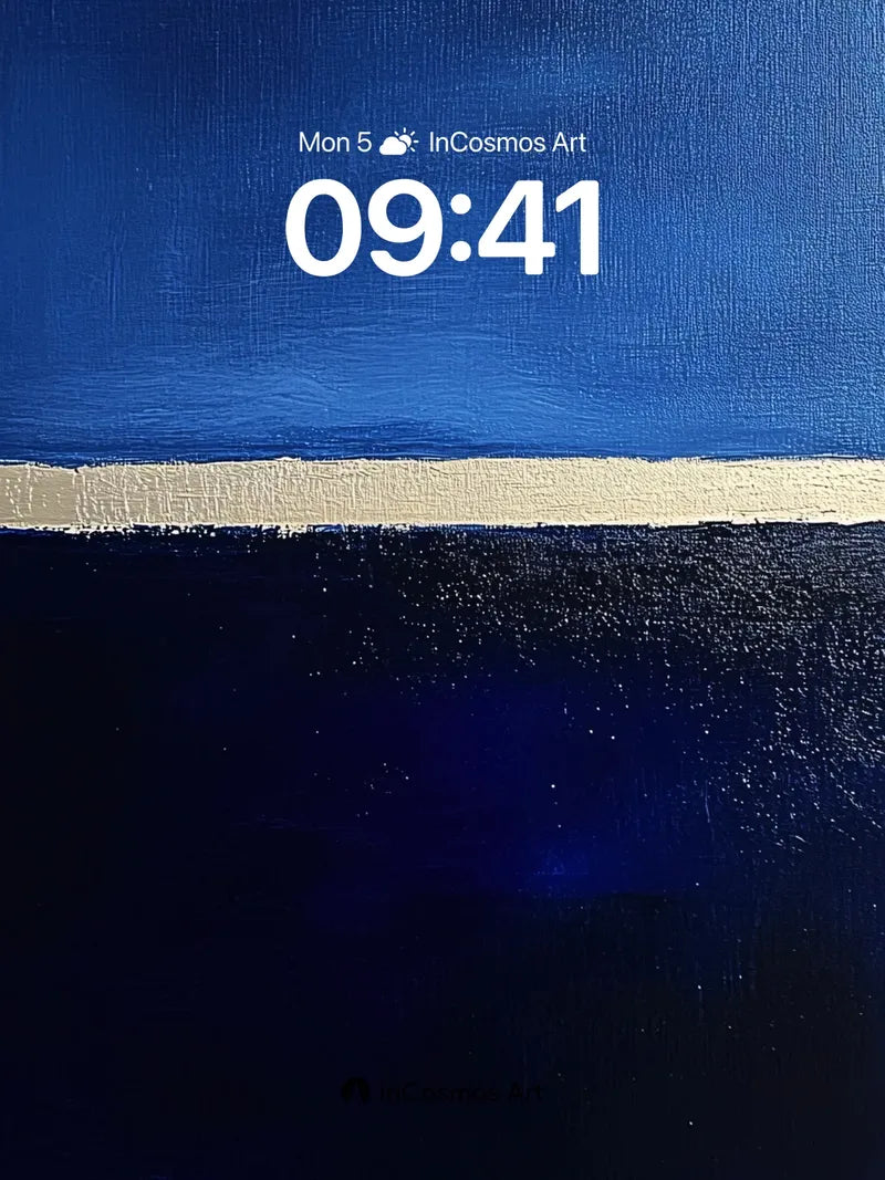 Nocturnal Horizon Wallpaper with Golden Divide