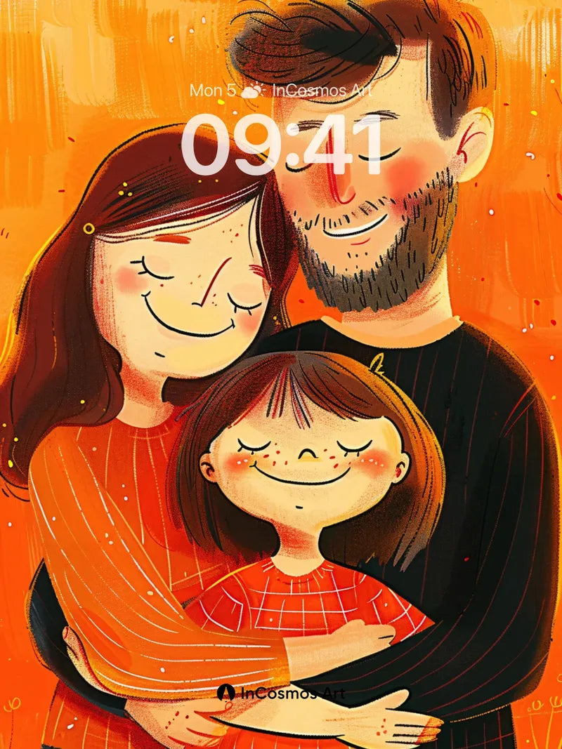 Golden Hug Wallpaper with Warm Embrace wallpaper for iPhone, iPad & Mac