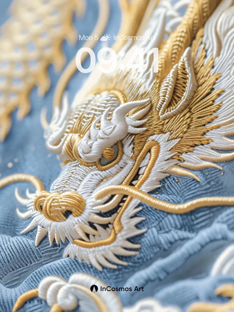 Golden Dragon Breath Wallpaper with Celestial Threads wallpaper for iPhone, iPad & Mac