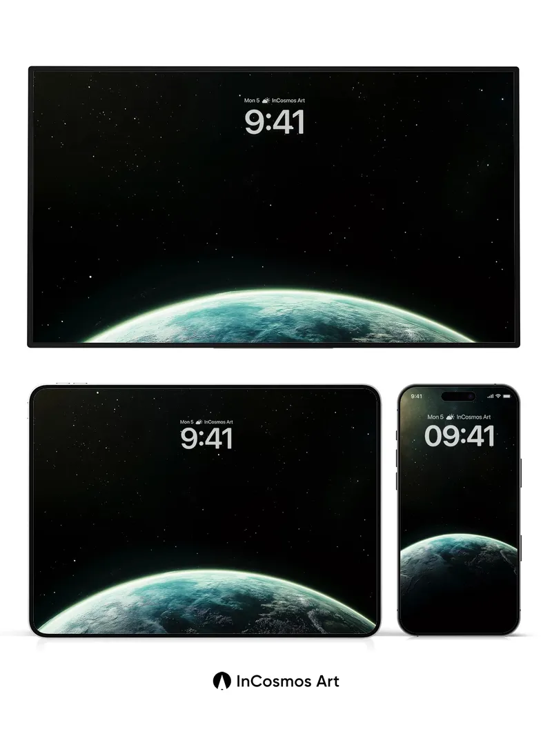 Cosmic Silence Wallpaper with Earth's Edge