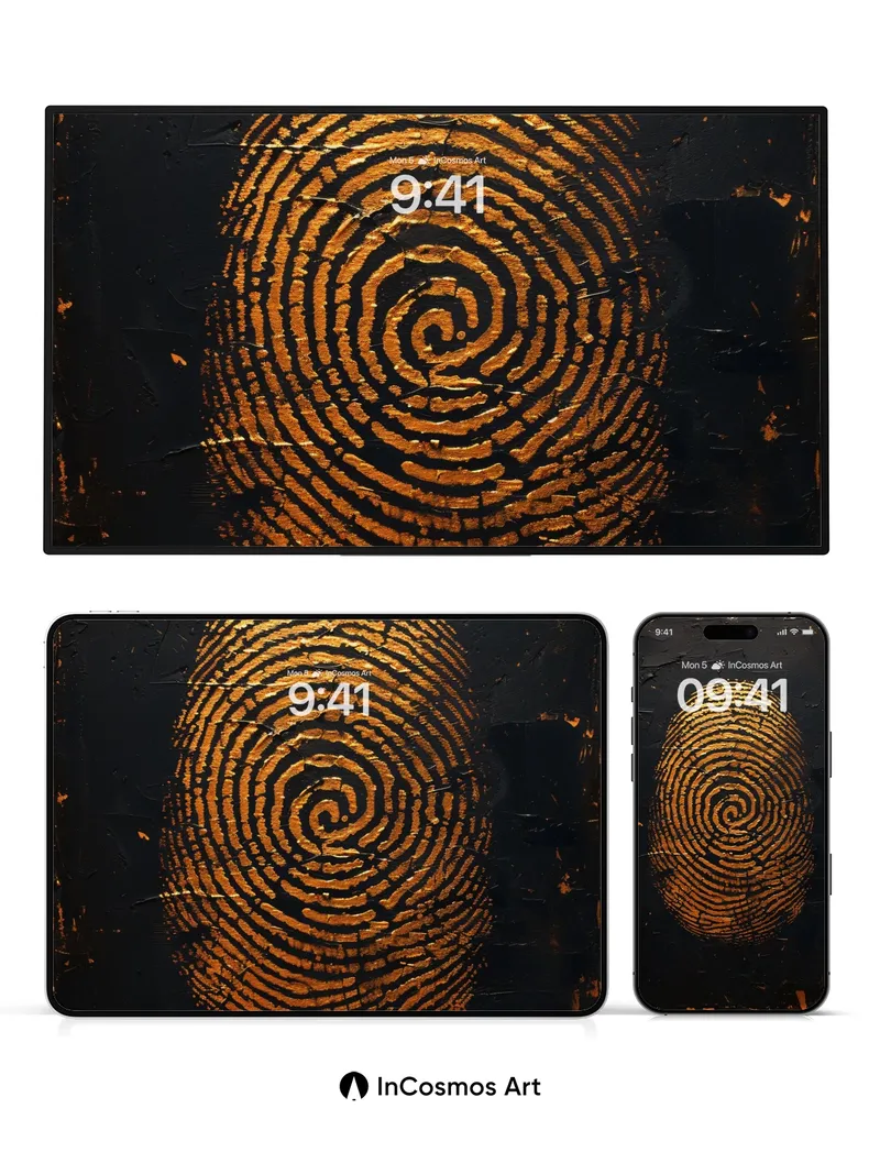 Golden Spiral Wallpaper with Textured Darkness