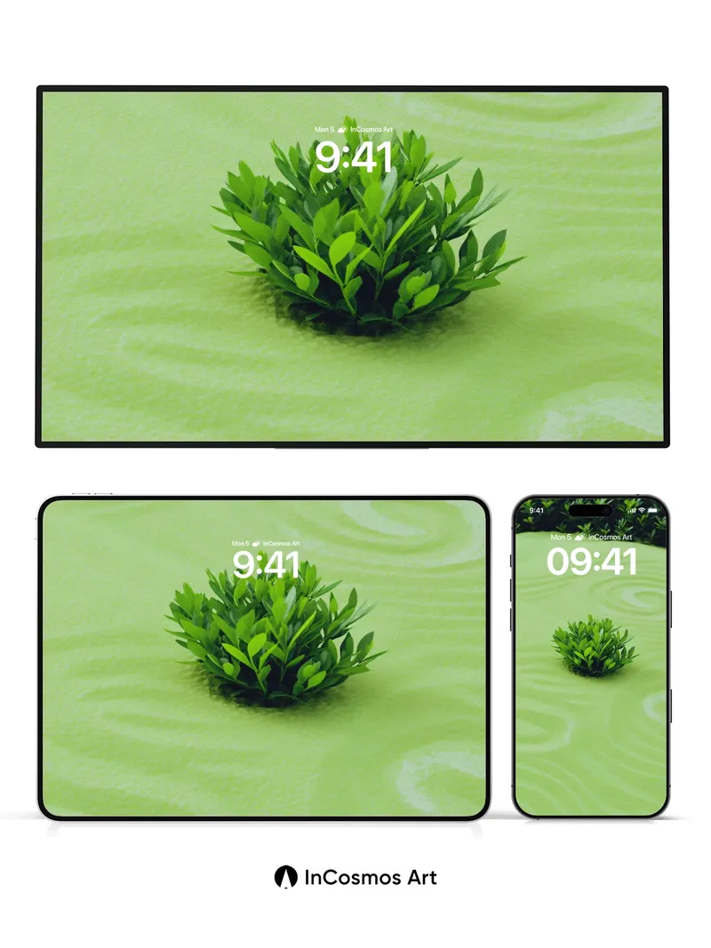 Serenity Spiral Wallpaper with Living Green