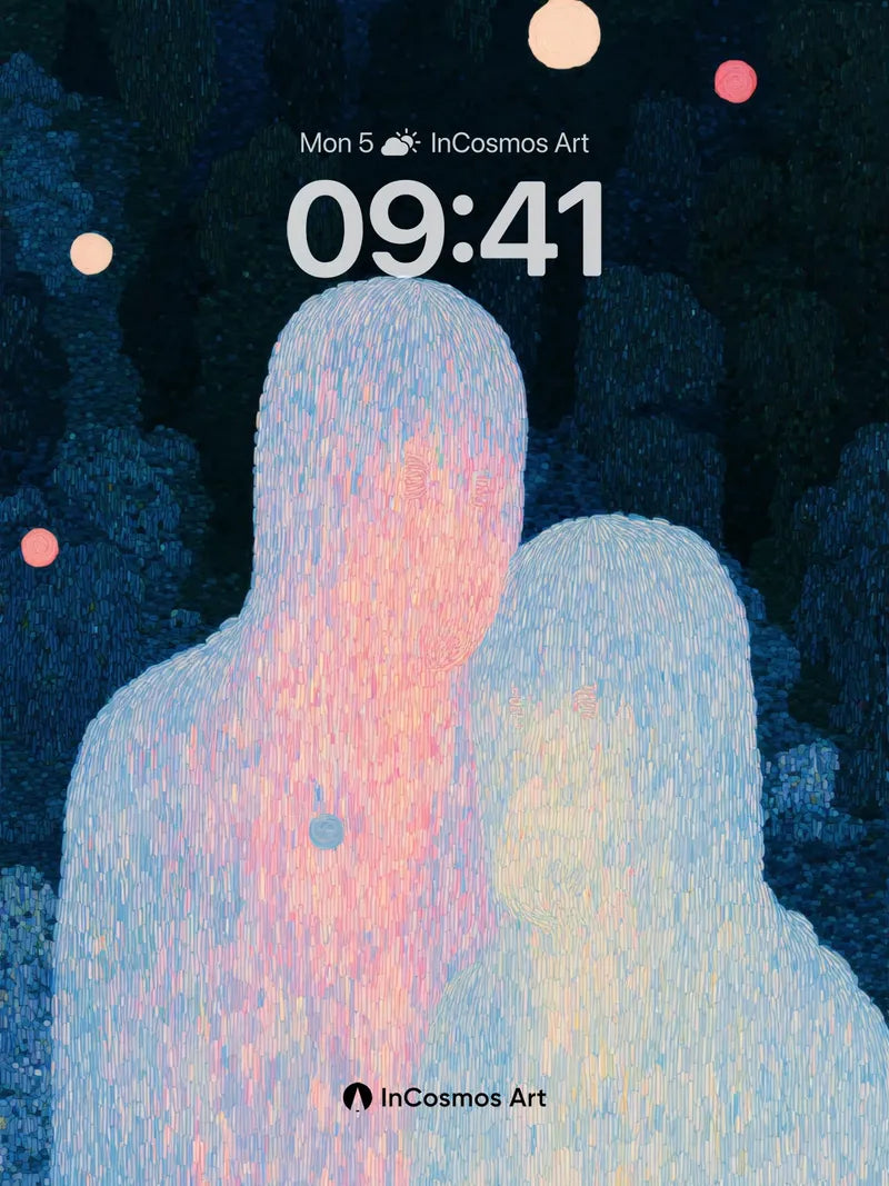 Whispering Light Wallpaper with Ethereal Figures