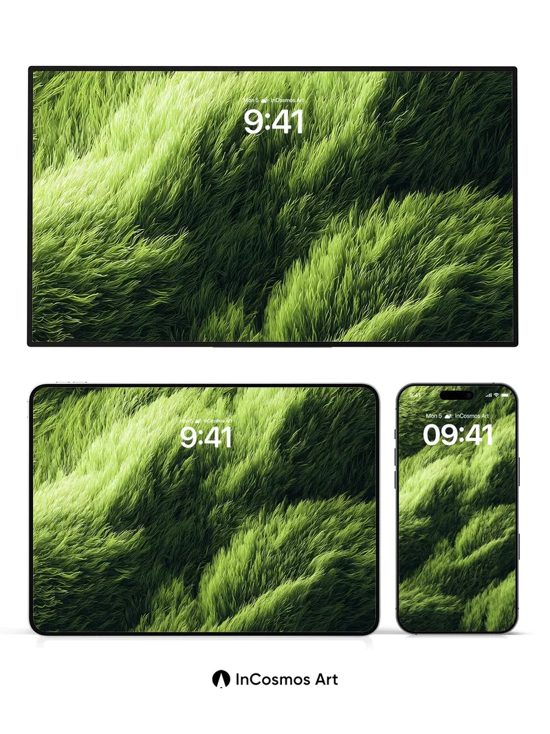 Whispering Moss Wallpaper with Living Light