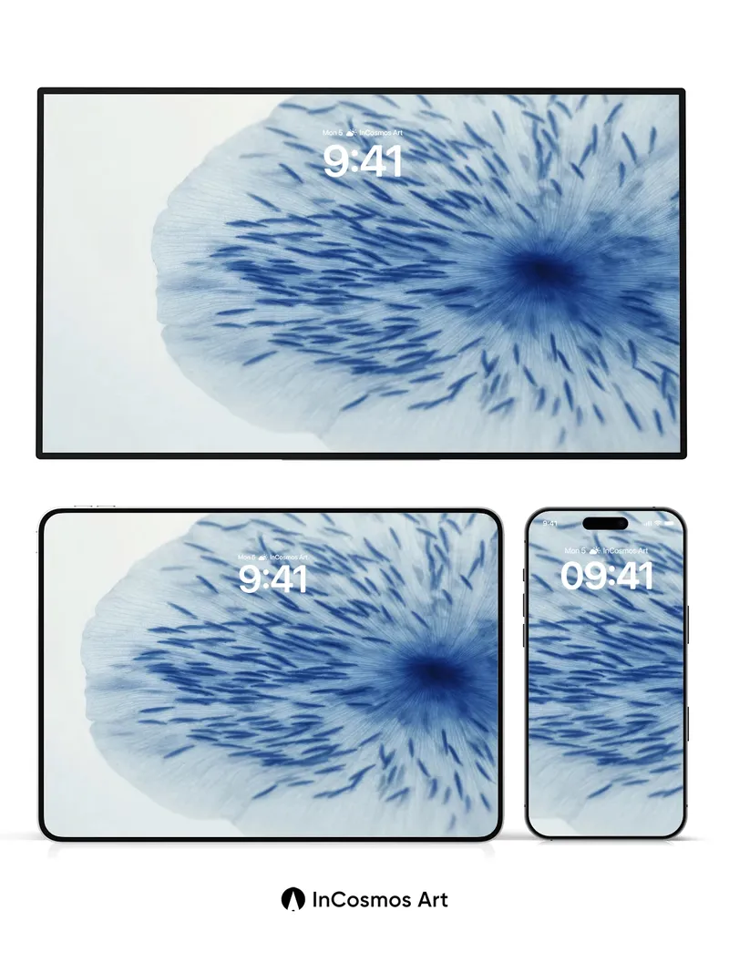 Serenity Bloom Wallpaper with Ink Veins