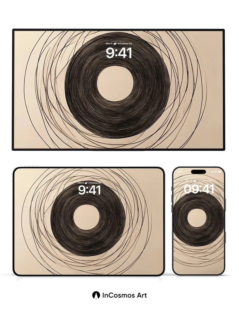 Inkwell Vortex Wallpaper with Spiral Echoes