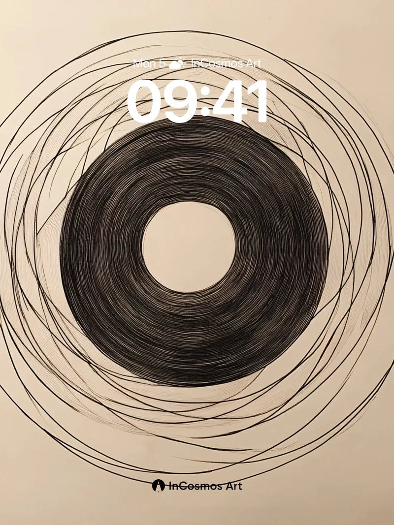 Inkwell Vortex Wallpaper with Spiral Echoes