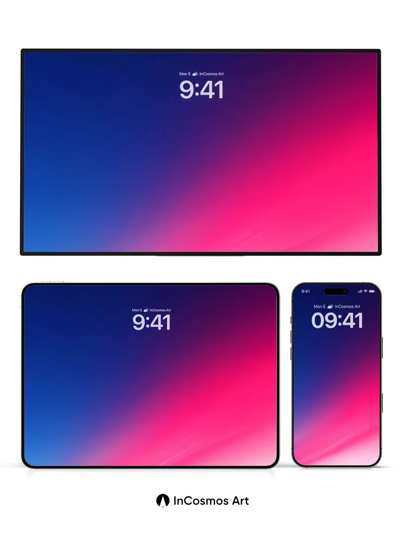 Electric Horizon Wallpaper with Fading Light Trails