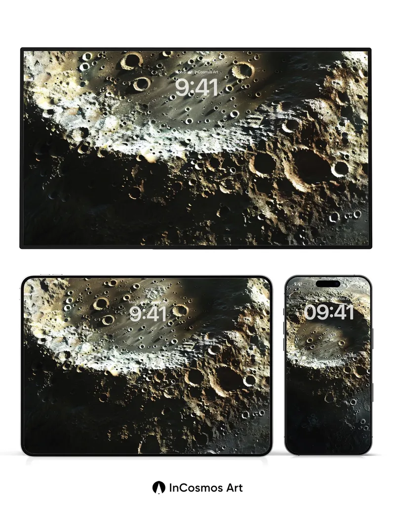 Lunar Abyss Wallpaper with Cratered Depths