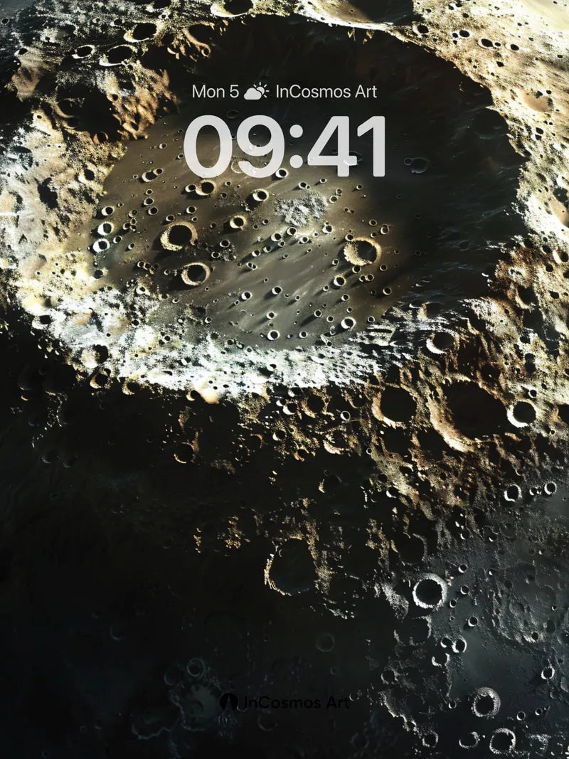 Lunar Abyss Wallpaper with Cratered Depths
